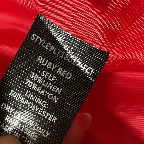 Lush Red Double-Breasted Women's Blazer, Small, New - Picture 6 of 6